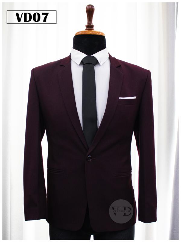 Bộ vest nam đỏ rượu 1 nút 07 #0